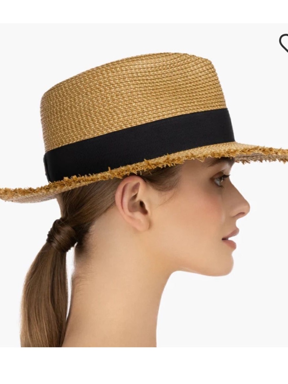 NEW✨NEW✨ Eric Javits Squishee Straw Fedora black ribbon/ subtle “EJ” Logo - Picture 2 of 16